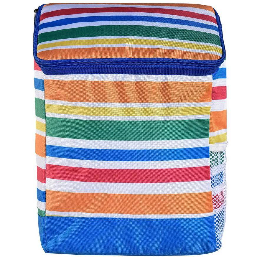 Party City Rainbow Stripe Insulated Backpack Cooler (9.5in x 14in)