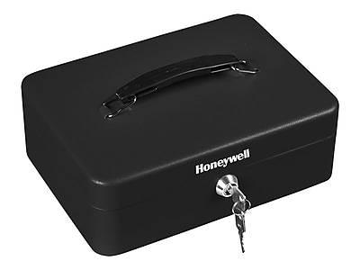 Honeywell 6 Compartments Cash Box, Black