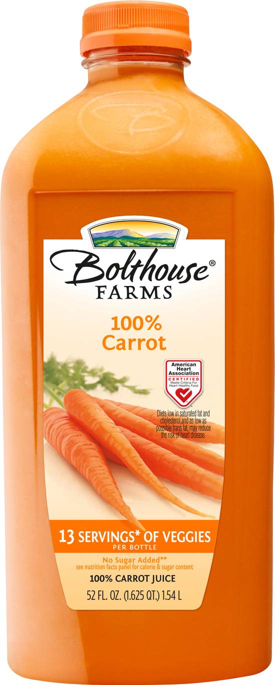Bolthouse Farms No Sugar Added 100% Carrot Juice (52 fl oz)