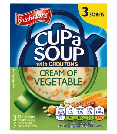 Batchelors Cup a Soup Cream Of Vegetable With Croutons (90g)