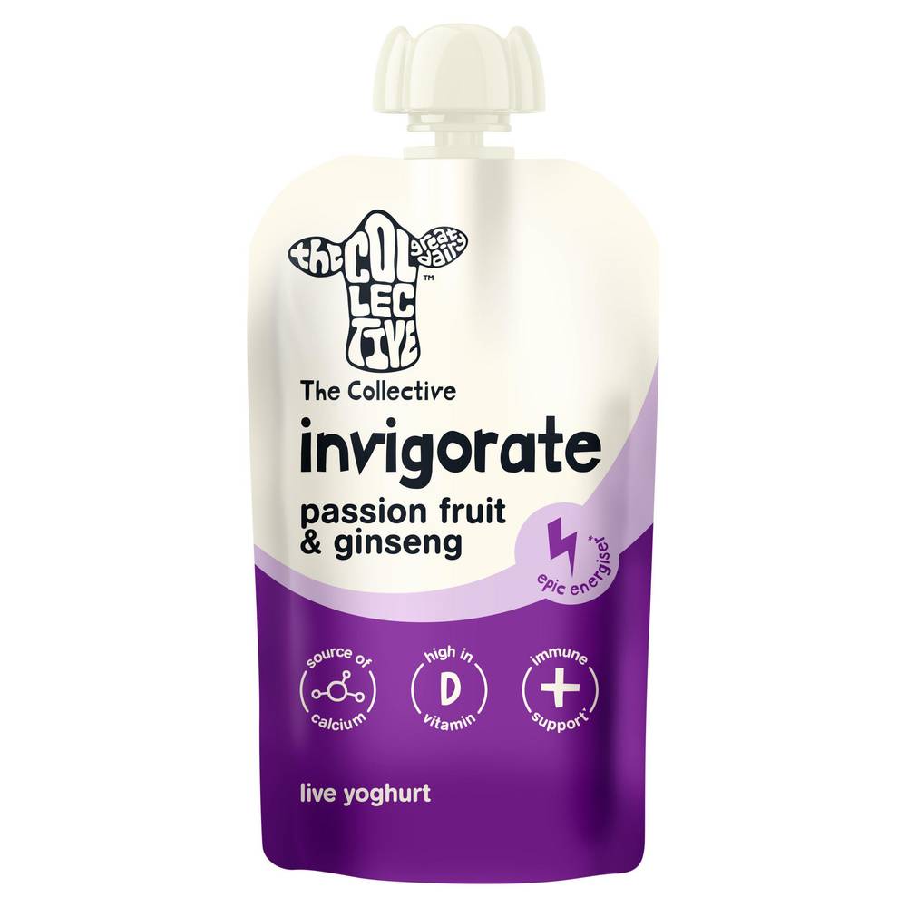 The Collective Great Dairy Invigorate Passion Fruit & Ginseng Live Yoghurt 130g