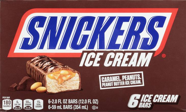 Snickers Peanut Butter Caramel Ice Cream Bars (6 ct)
