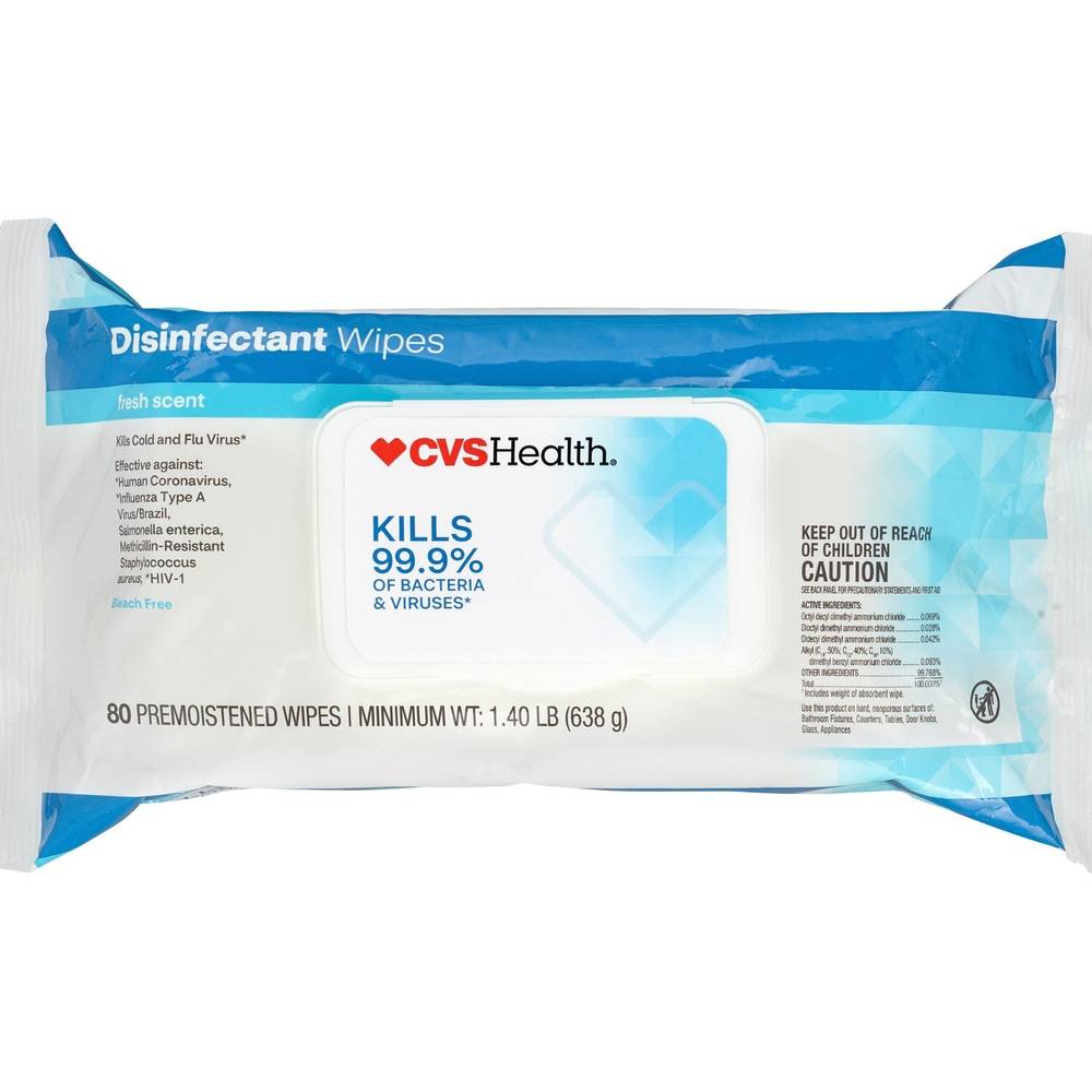 CVS Health Disinfecting Wipes, Fresh Scent, 80 ct