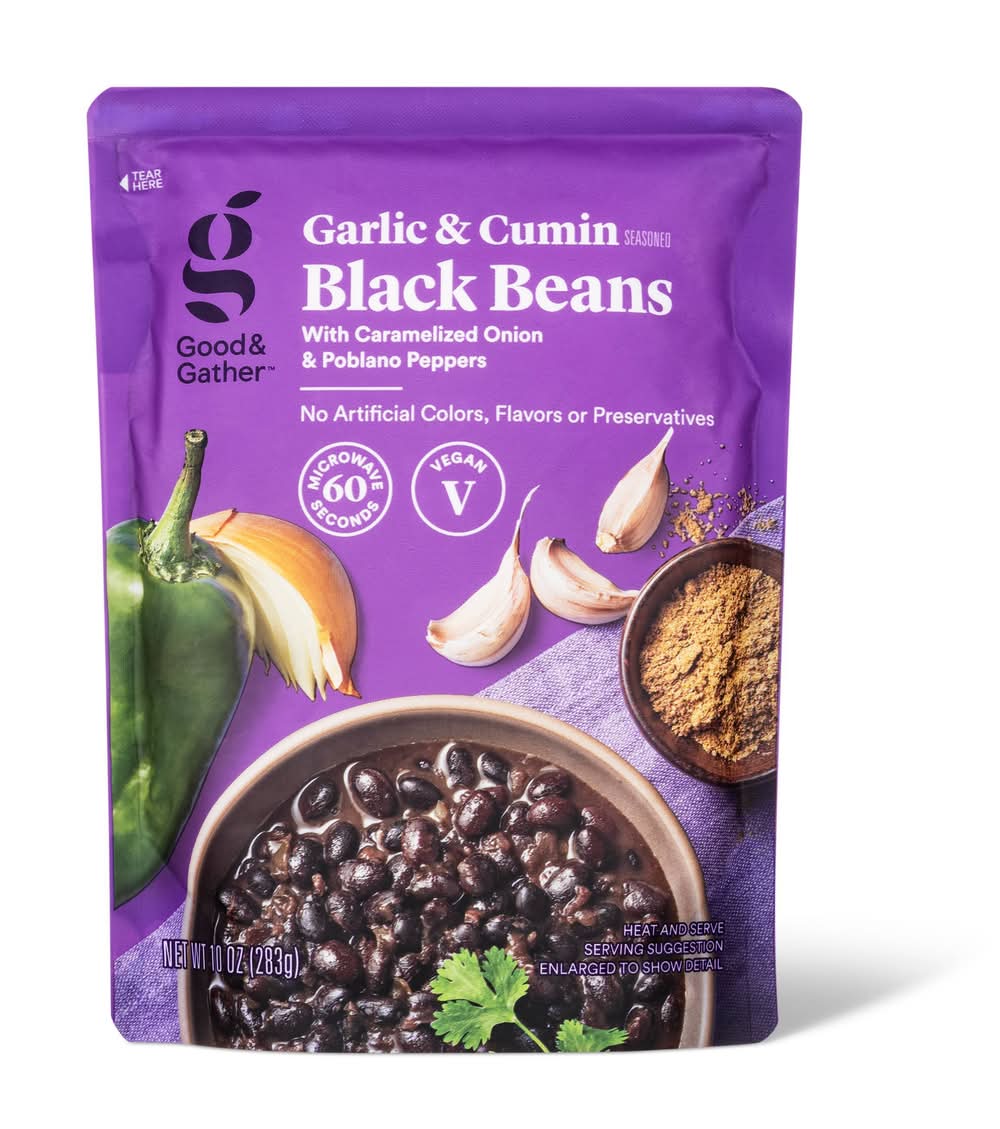 Good & Gather Garlic & Cumin Black Beans Microwavable Pouch (10 oz)