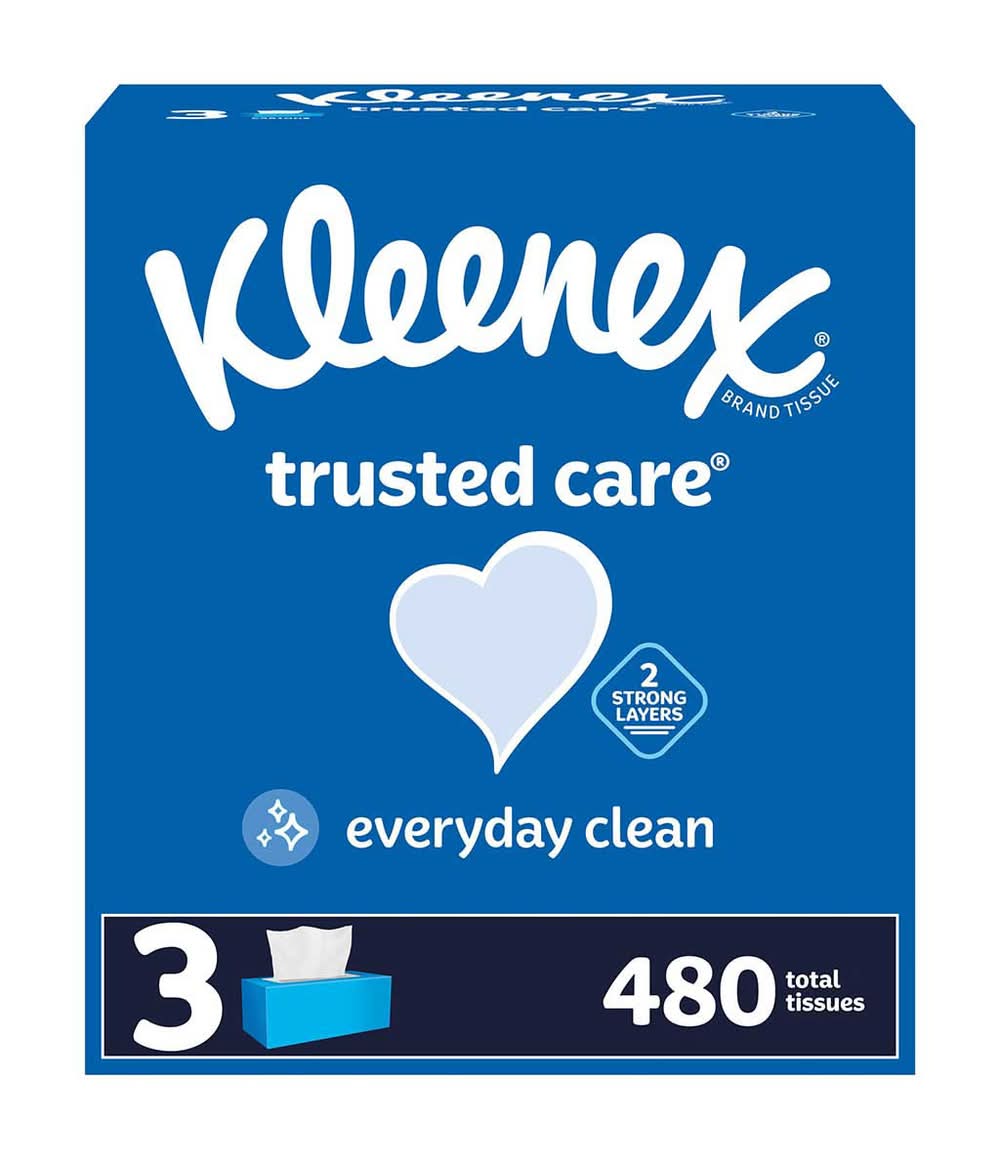 Kleenex Trusted Care Facial Tissues 2-Ply 160 Ct- 3 Boxes