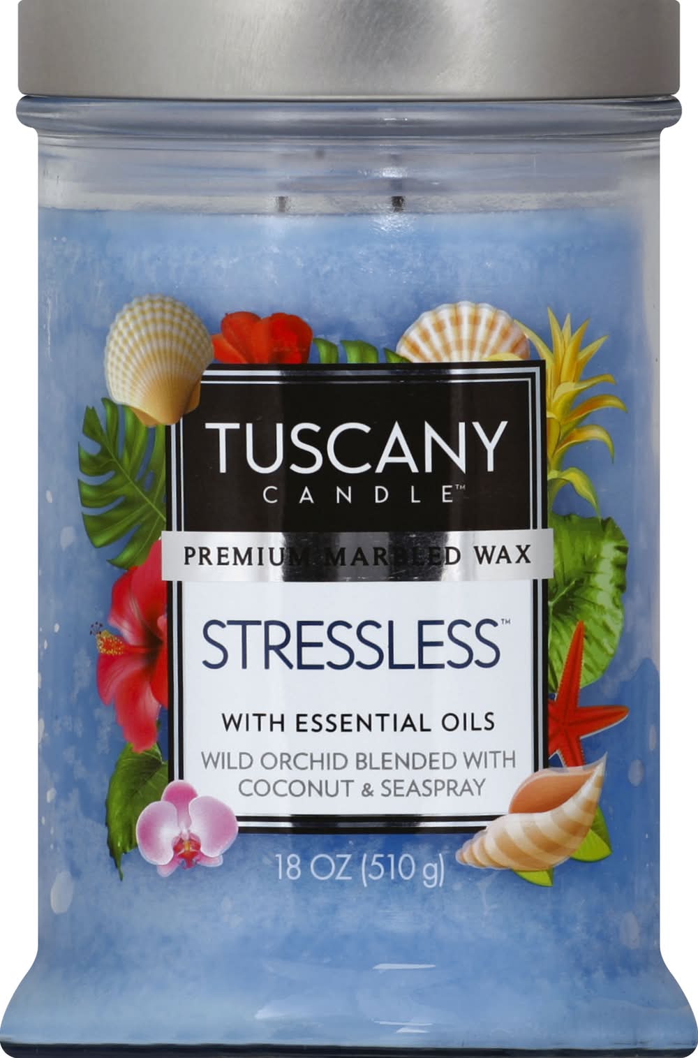 Tuscany Candle Marbled Wax Candle, Stressless (18 oz)