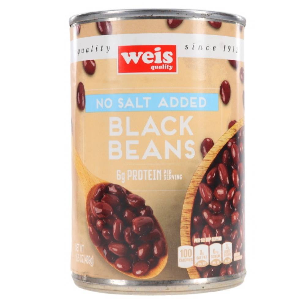 Weis No Salt Added Black Beans (15.5 oz)