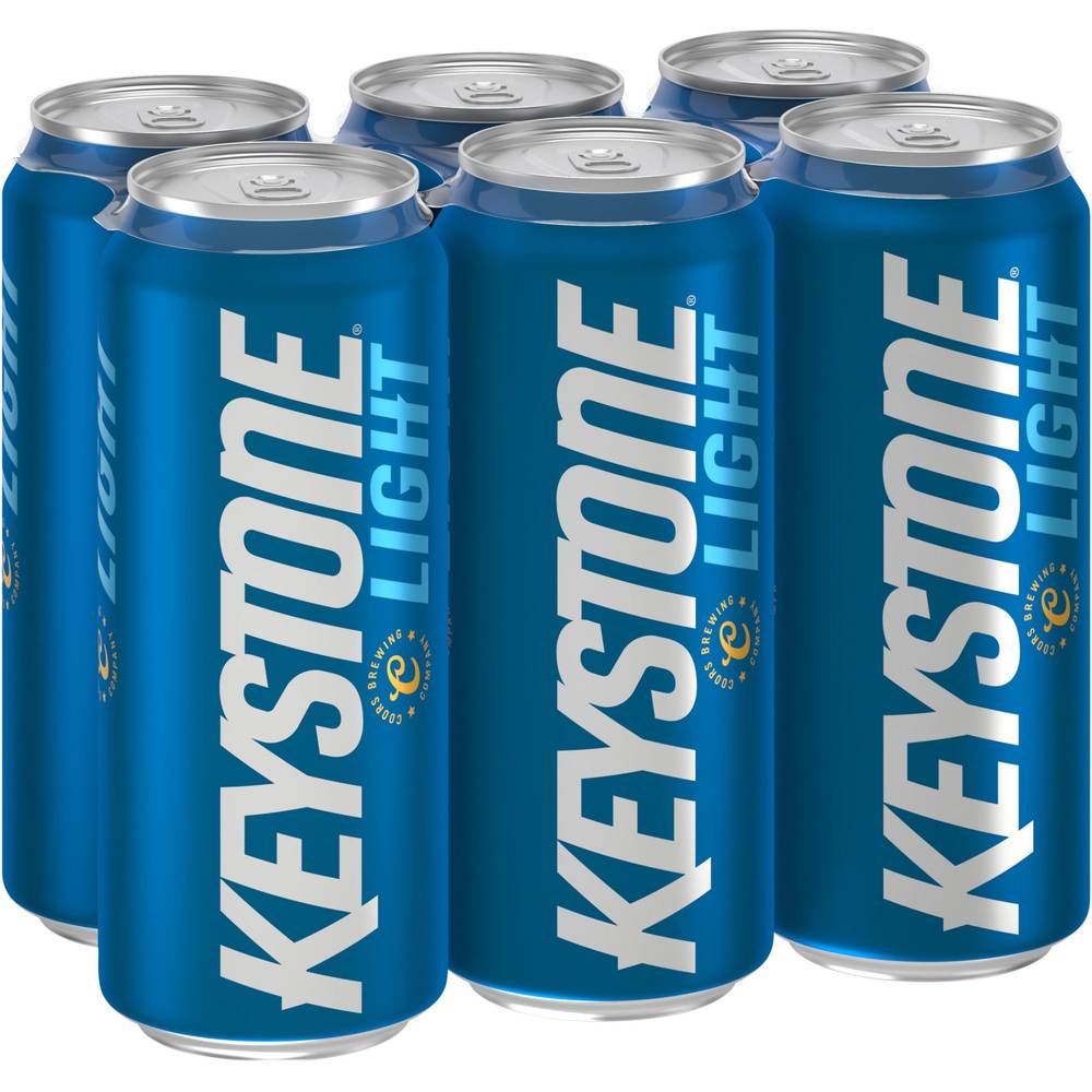 Keystone Light Lager Beer Can - 16 fl Oz, 6 Pk