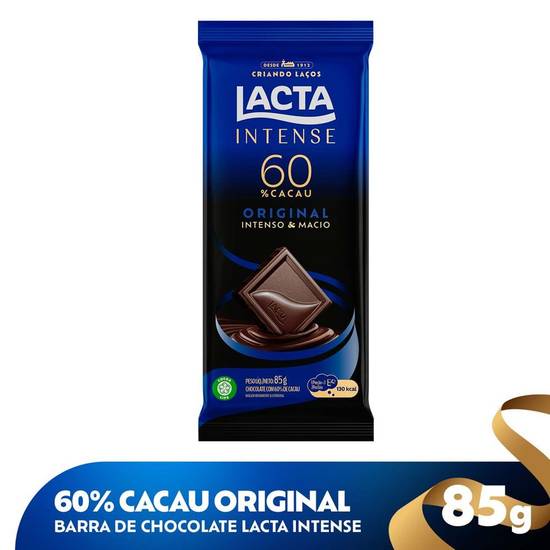Lacta chocolate com 60% cacau intense (85 g)
