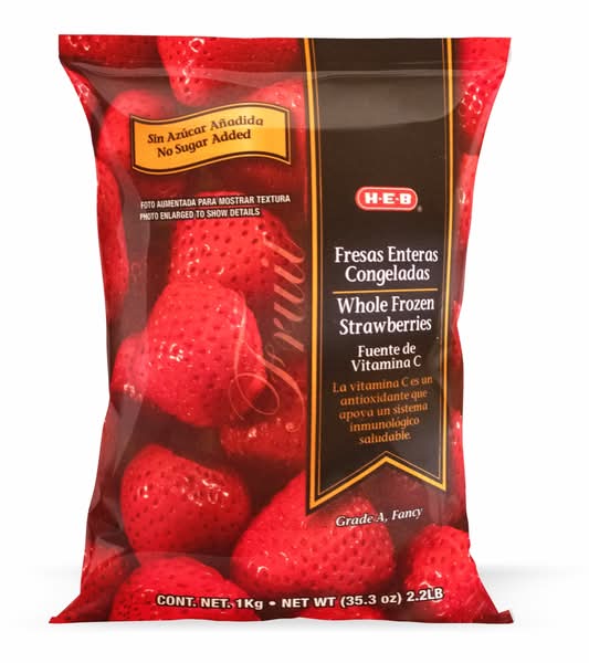 H-E-B · Fresas enteras congeladas sin azúcar añadida (1 kg)