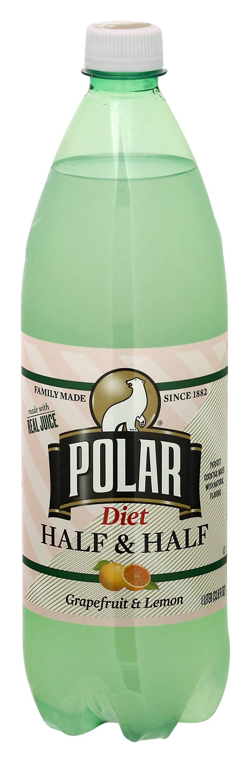 Polar Diet Half & Half Soda, Grapefruit-Lemon (1 L)