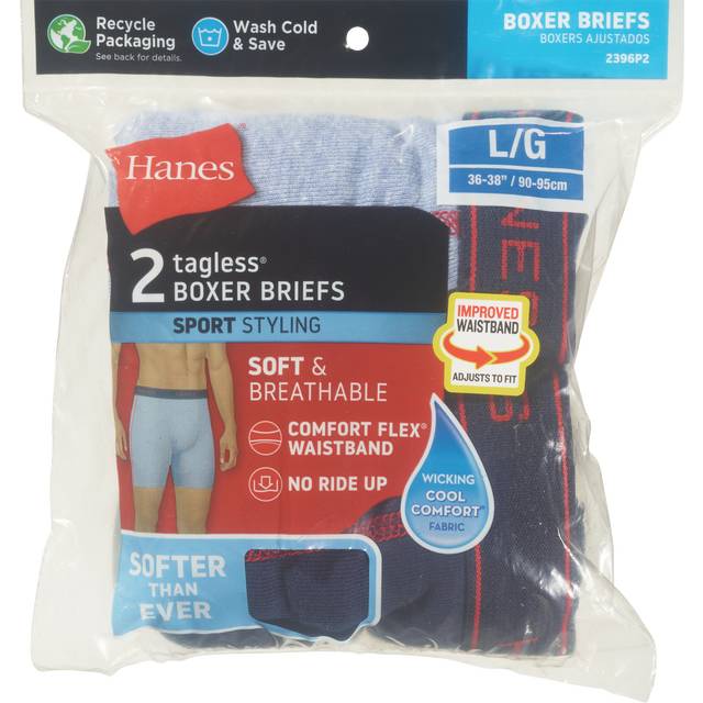 Hanes P2 Sports Large Boxer Briefs