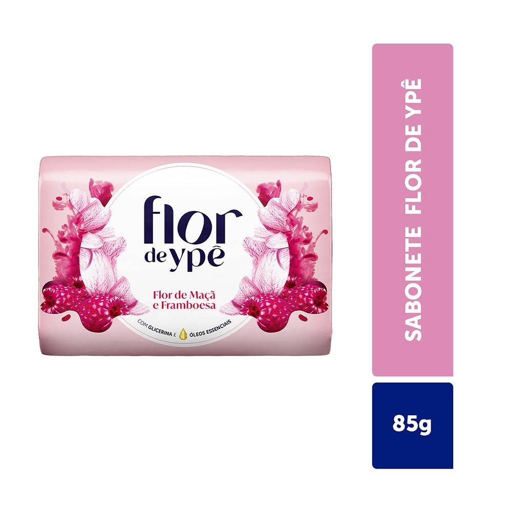 Flor de ypê sabonete em barra flor de maçã e framboesa (85 g)