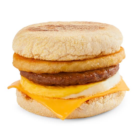 Veggie Sausage, Egg and Cheese Muffin Stack