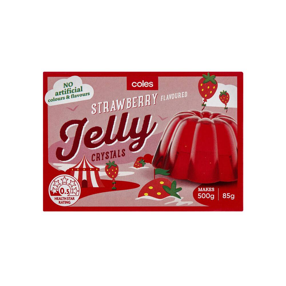 Coles Strawberry Flavoured Jelly Crystals 85g