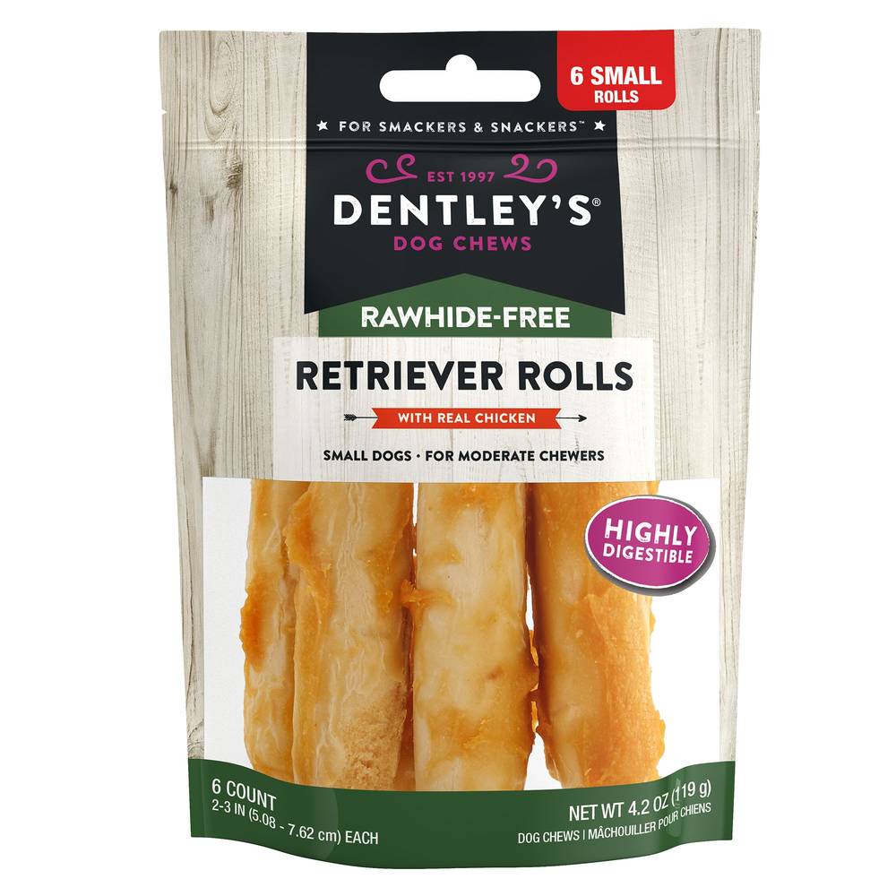 Dentley's® Rawhide-Free Small Chicken Roll Dog Chew - 6 Count (Flavor: Chicken, Size: 6 Count)