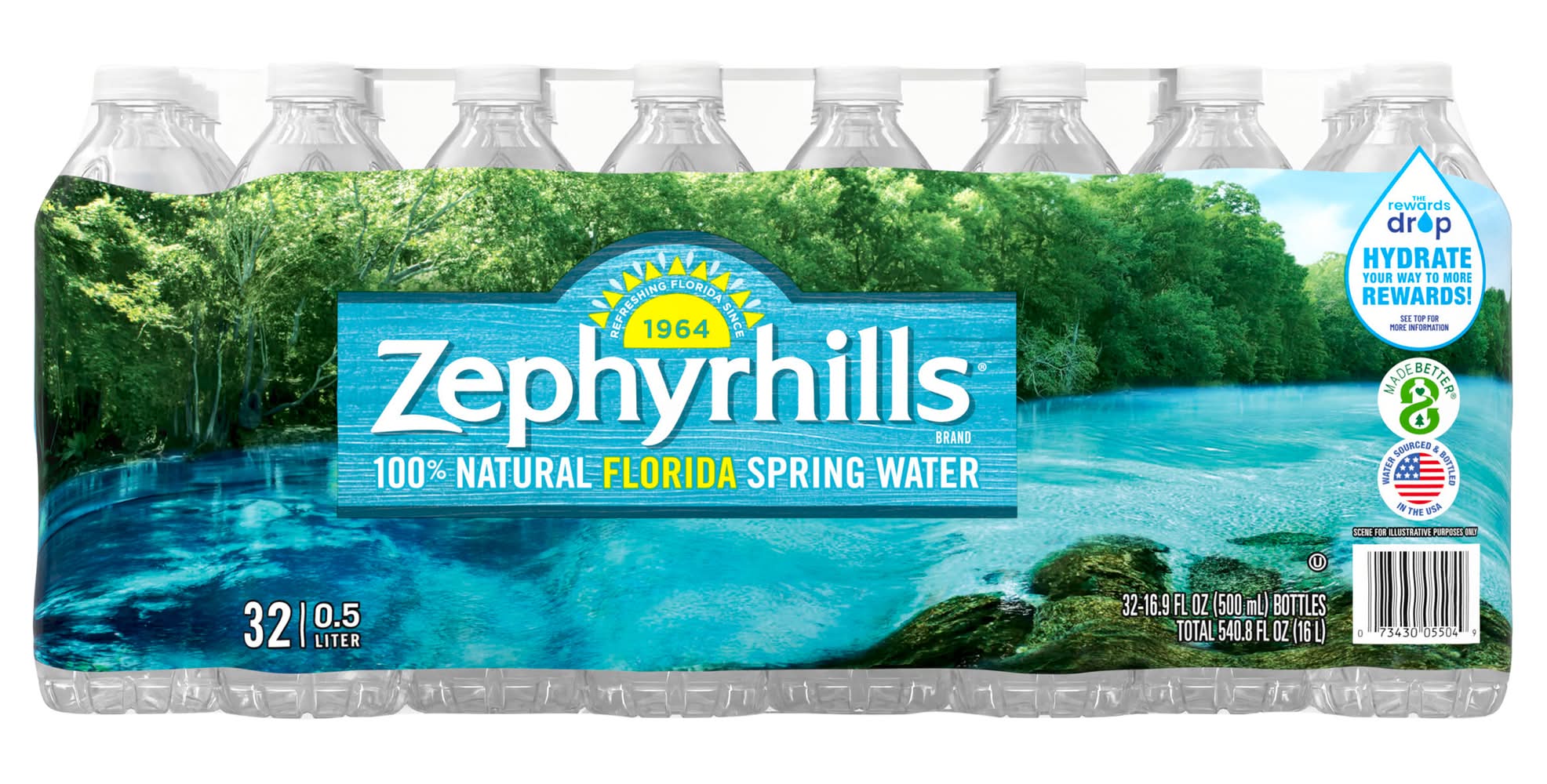 Zephyrhills 100% Natural Spring Water (32 x 16.9 fl oz)