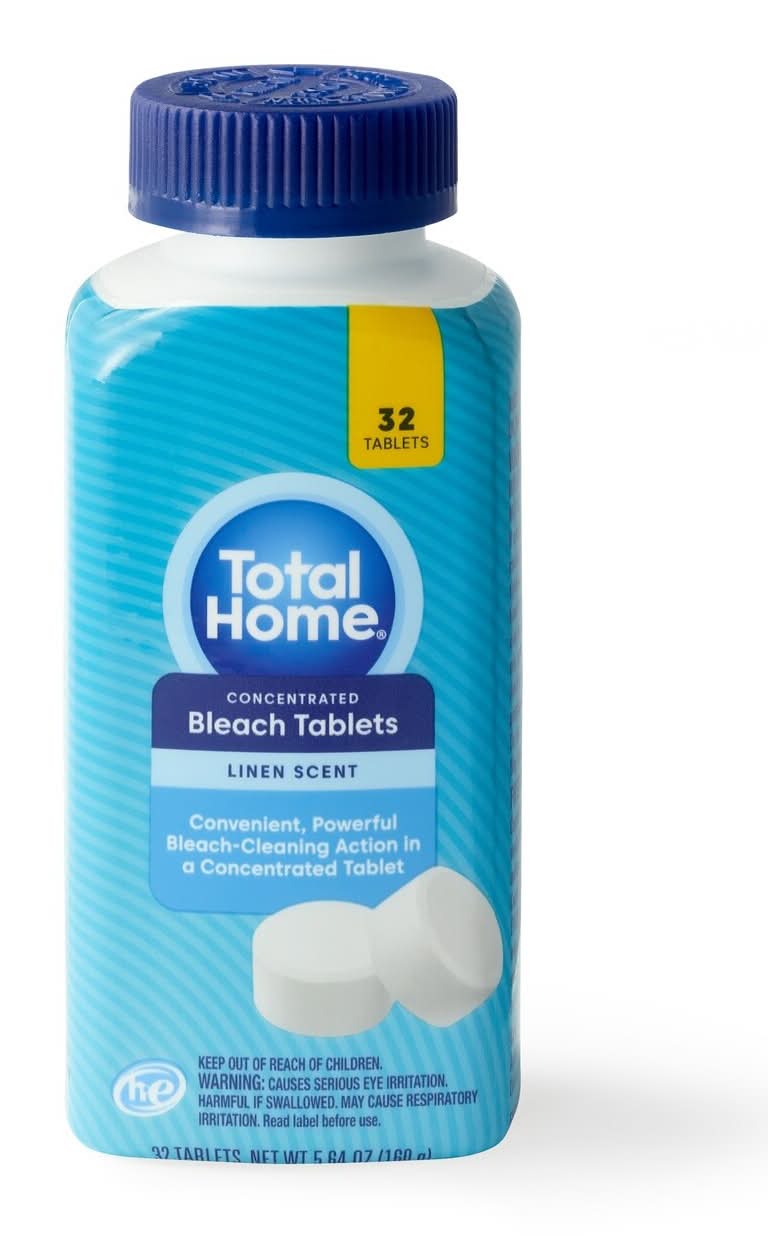 Total Home Bleach Tablets, Linen Scent, 32 Ct