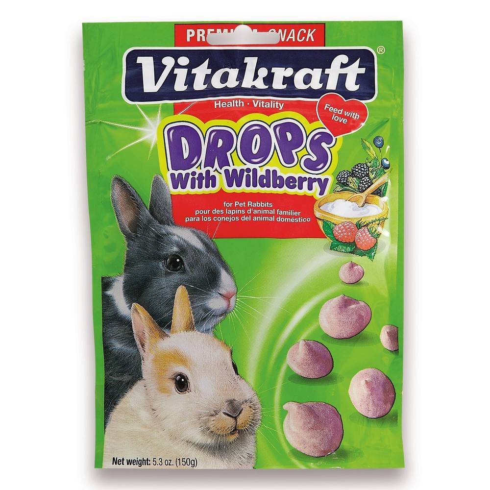 Vitakraft Drops With Wildberry Rabbit Treats (5.3 oz)