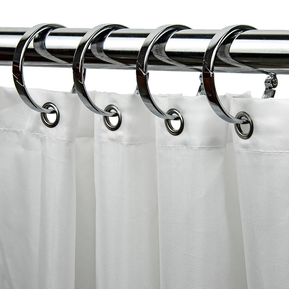 allen + roth Chrome Aluminum Single Shower Curtain Rings (12-Pack) | SHLSNH08CH