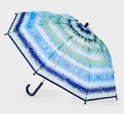 Boys' Tie Dye Stick Umbrella - Cat & Jack™️Blue/Green: Polyethylene Shell, Plastic Handle, 29" Span