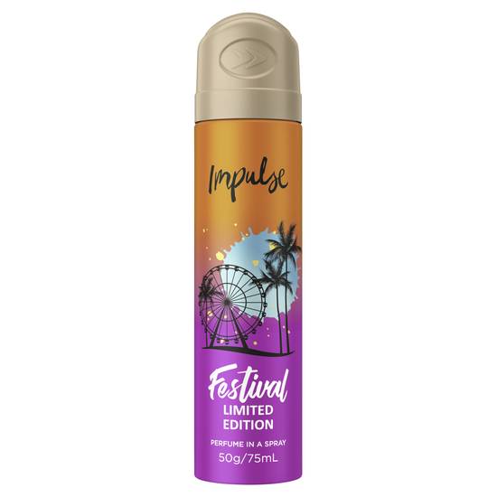 Impulse Body Spray Aerosol Deodorant Festival Summer Edition 75ml
