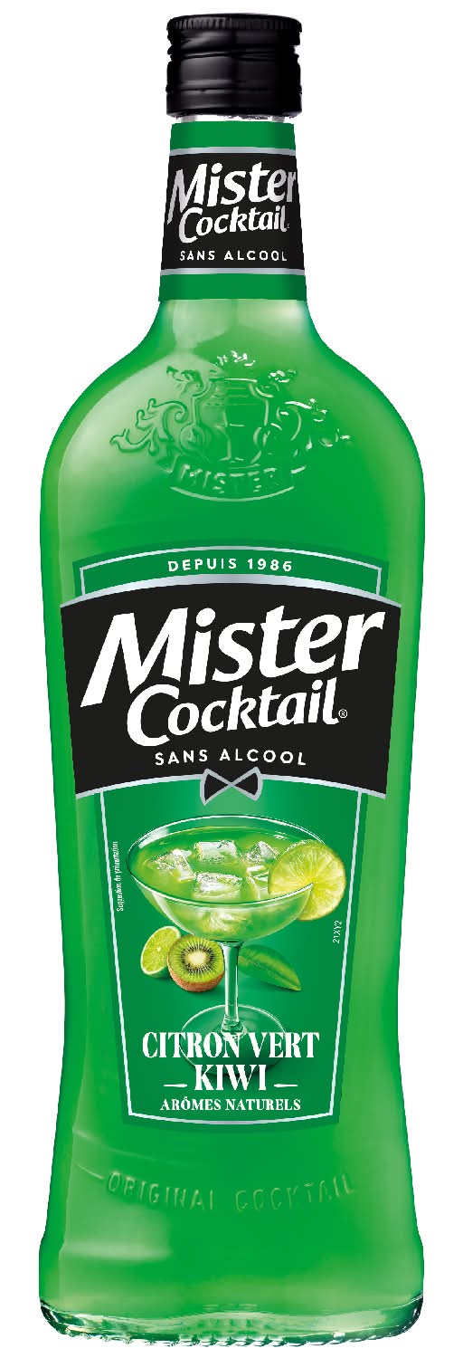 Mister Cocktail - Cocktail sans alcool, citron vert-kiwi (750ml)