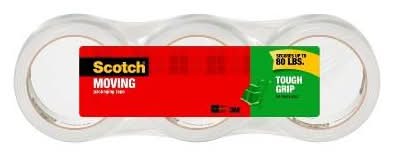 Scotch Tough Grip Moving Packaging Tape, 1.88 in x 38.2 yd (3 ct)