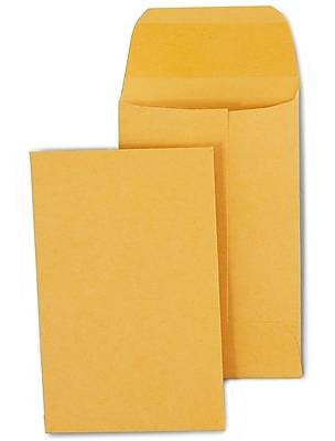 Staples Currency Envelopes, 3.5 × 2.25, Manila, Gummed Flap Seal, Durable Paper Stock, 250/Box