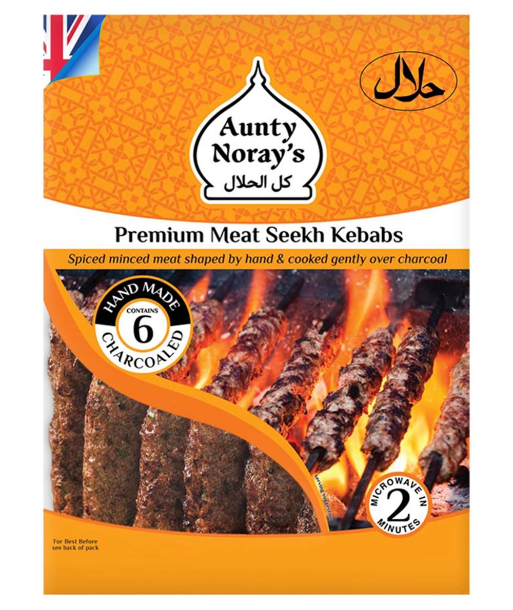 Aunty Noray's X X 19.5 X Cm; 300 g, Hand Made Charcoaled Premium Meat Seekh Kebabs (6 pack)