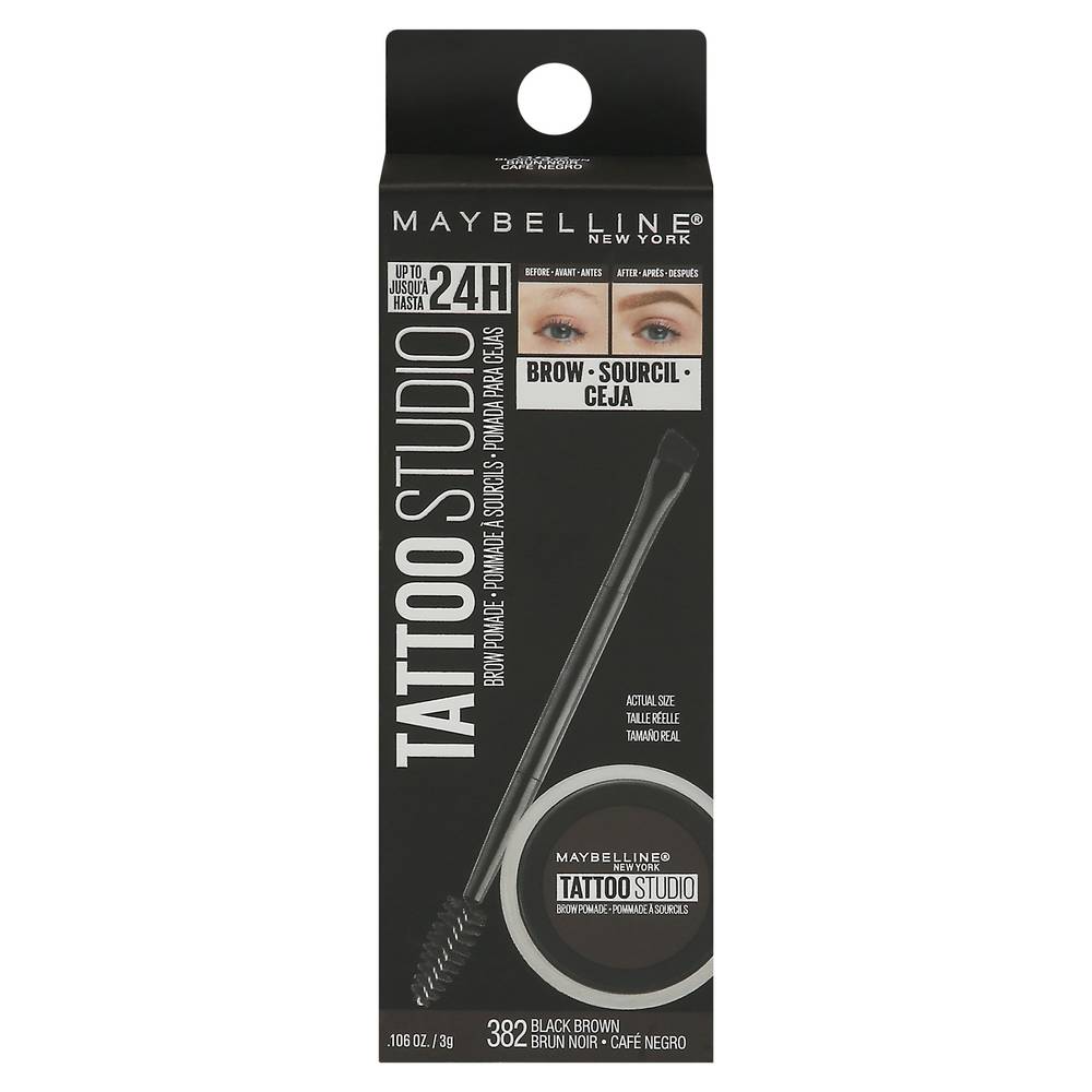 Maybelline Tattoo Studio Waterproof Eyebrow Gel 382 Black Brown (3 g)