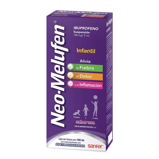 Sanfer neo-melufen suspensión infantil ibuprofeno 100 mg/5 ml (100 ml)
