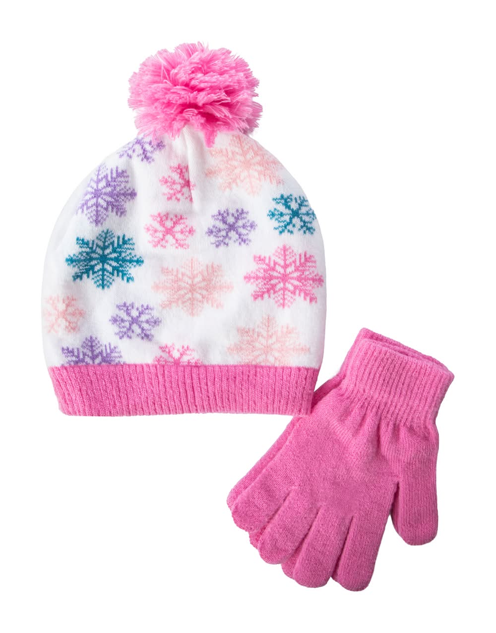 Kids Printed Beanie With Pom-Pom Snowflake