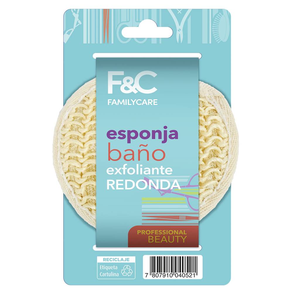 Family Care · Esponja baño exfoliante redonda (50 g)