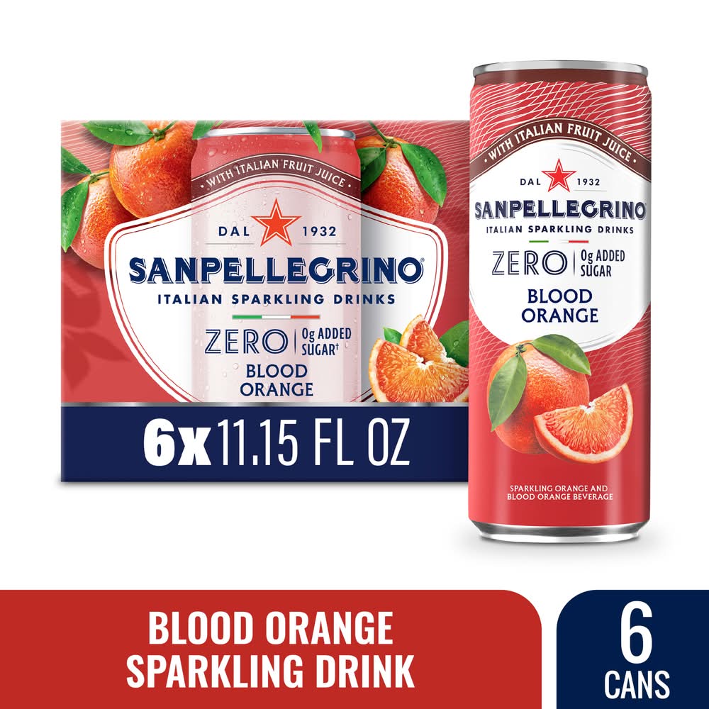 San Pellegrino Italian Sparkling Drinks, Blood Orange (6 x 11.15 fl oz)