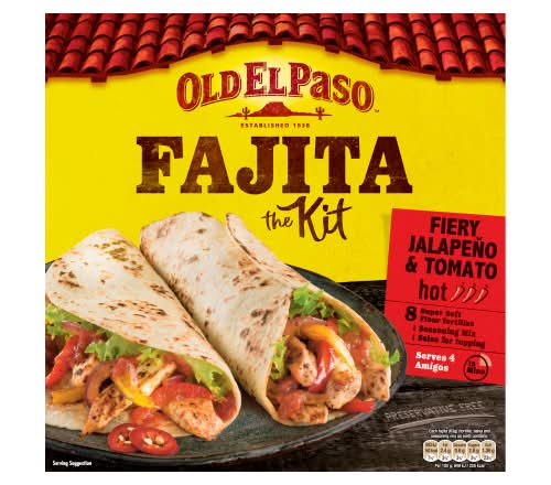 Old El Paso Fiery Jalapeño and Tomato Fajita Kit (500g)