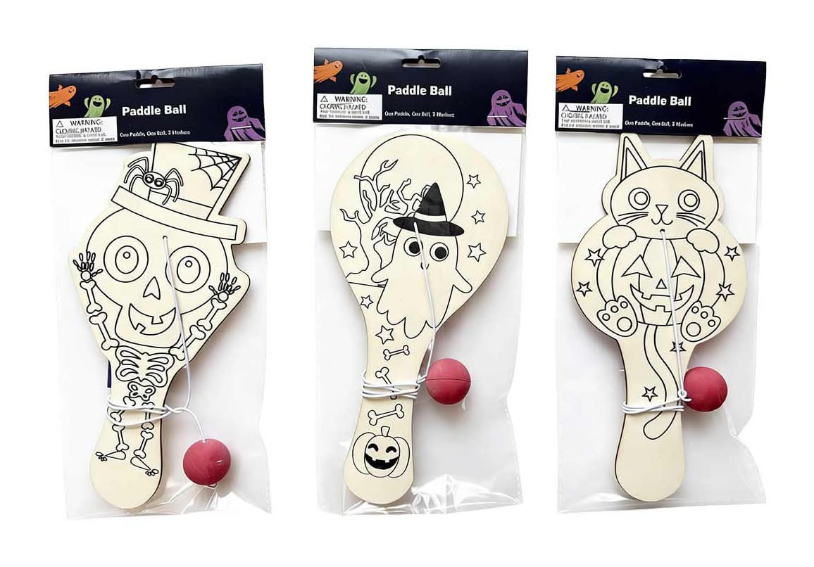 Halloween Paddle Ball 3 Assorted Designs