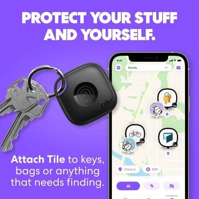 Tile Life360 Mate Bluetooth Tracker 2024, Pink Punch