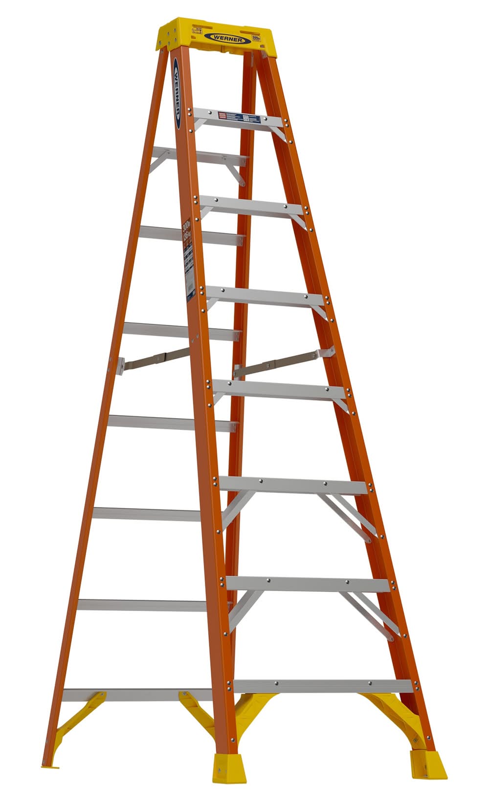 Werner Fiberglass Type Ia Duty Rating Step Ladder, 8 Ft