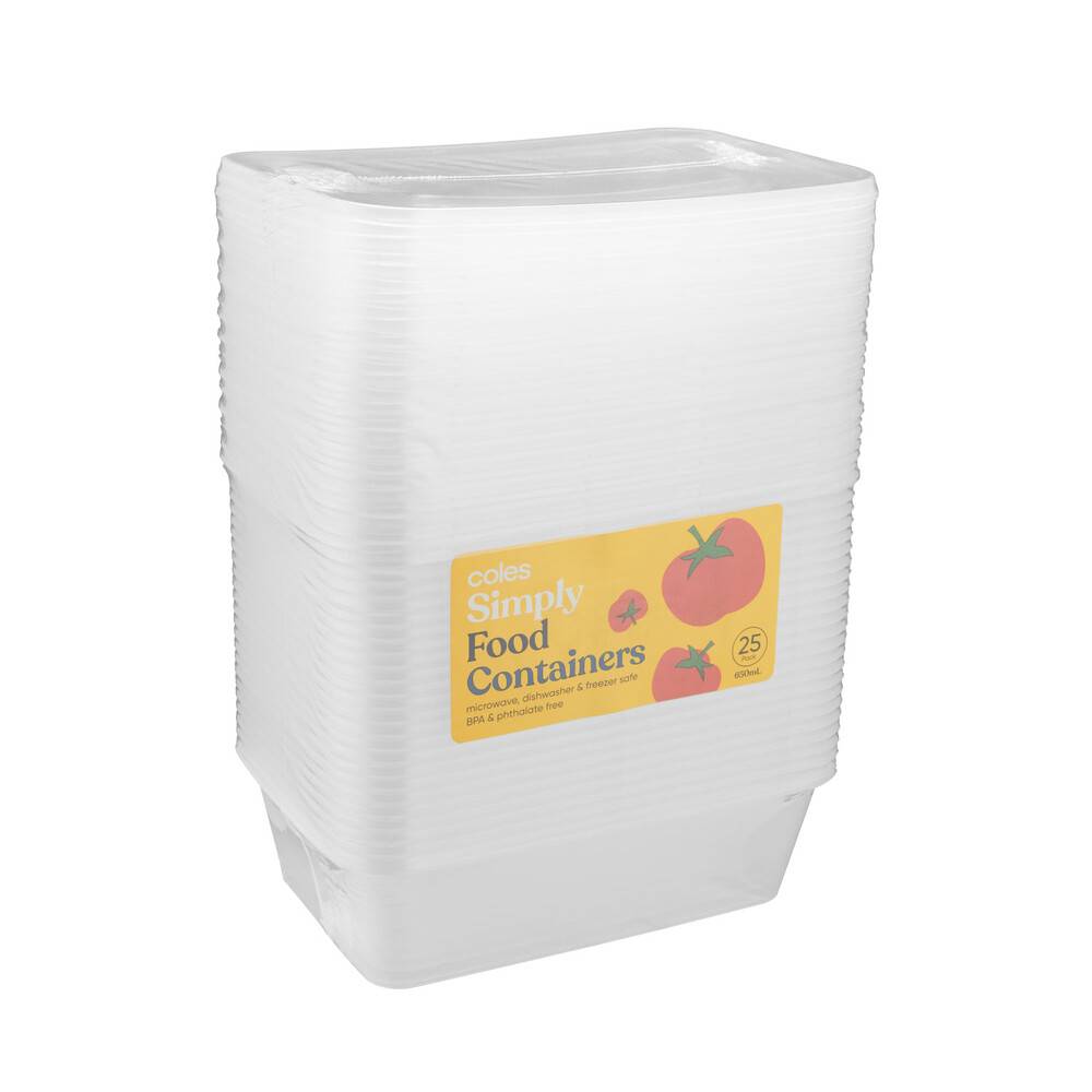Cook & Dine Food Containers 650ml (25 pack)