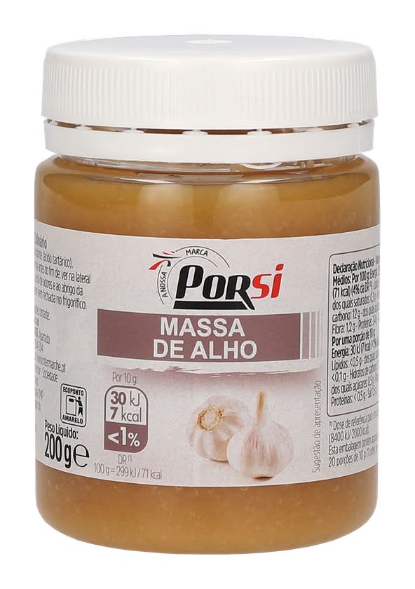 PorSi - Massa de alho, embalagem de 200g