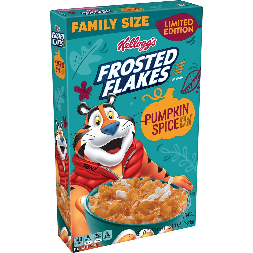 Kellogg's Frosted Flakes Breakfast Cereal, Pumpkin Spice (17.1 oz)