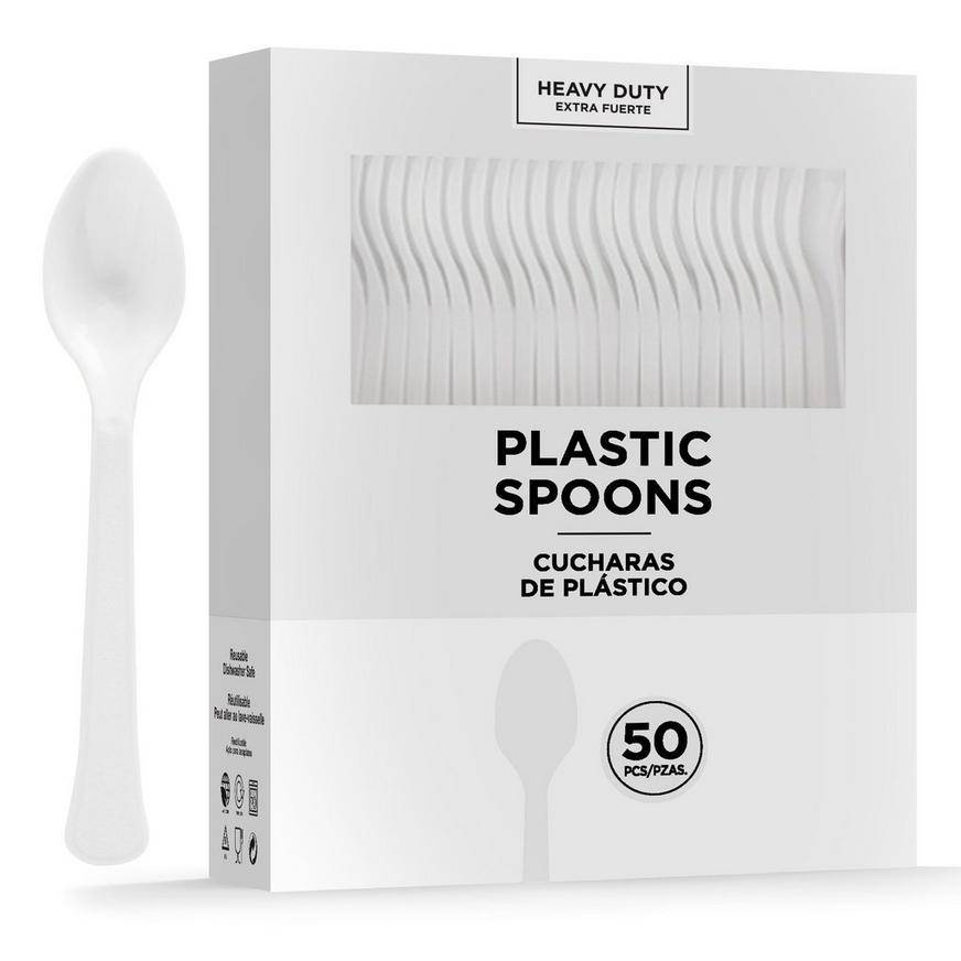 Party City Clear Heavy-Duty Plastic Spoons (unisex)