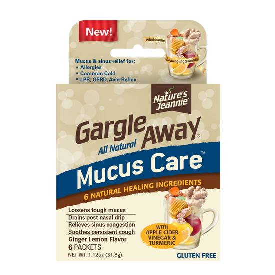 Nature's Jeannie Gargle Away Natural Mucus Care Packets Post Nasal Drip (ginger lemon )