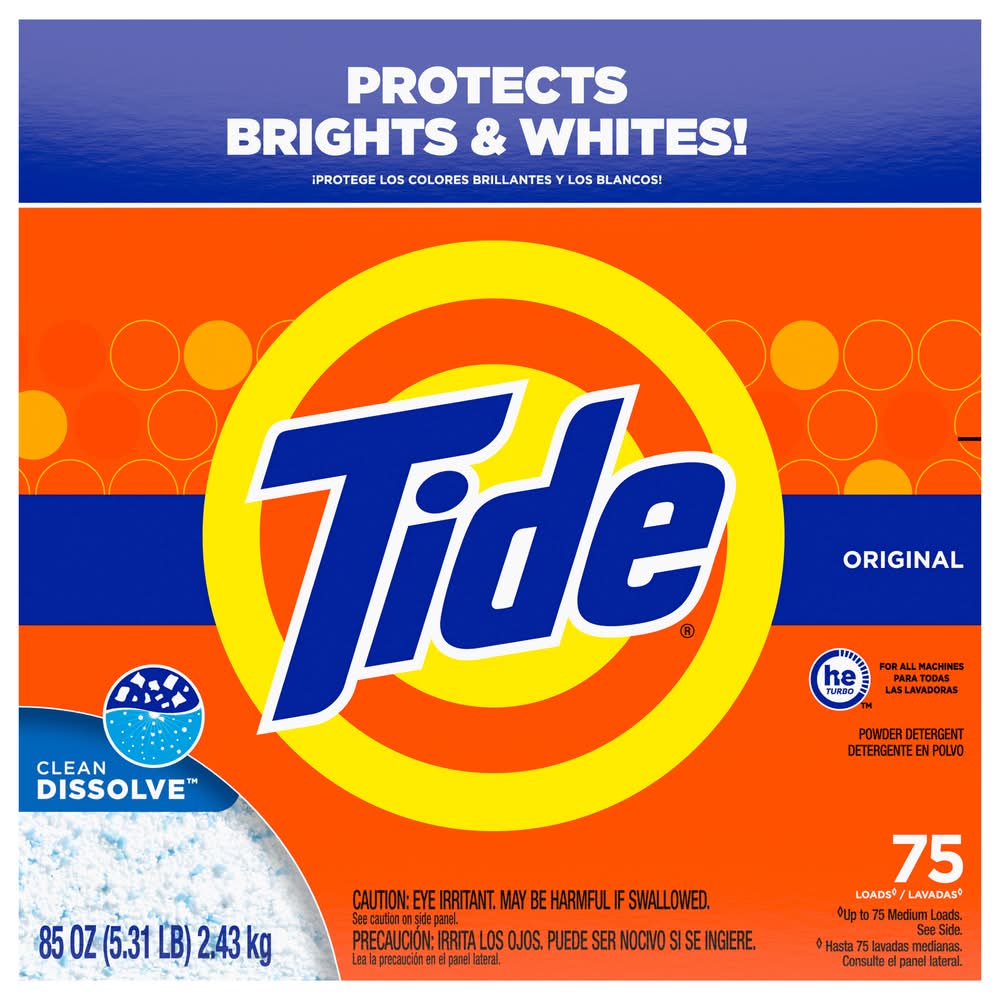 Tide Clean Dissolve Laundry Detergent Powder, Original (85 oz)
