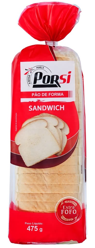 PorSi - Pão de Forma com Côdea, embalagem de 475 g