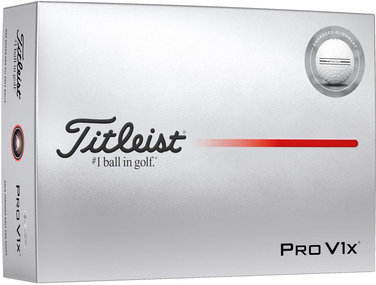 Titleist 2025 Pro V1x Enhanced Alignment Golf Balls (White)