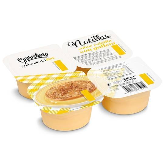 Natillas de vainilla con galleta Caprichoso pack 4 x 125 g