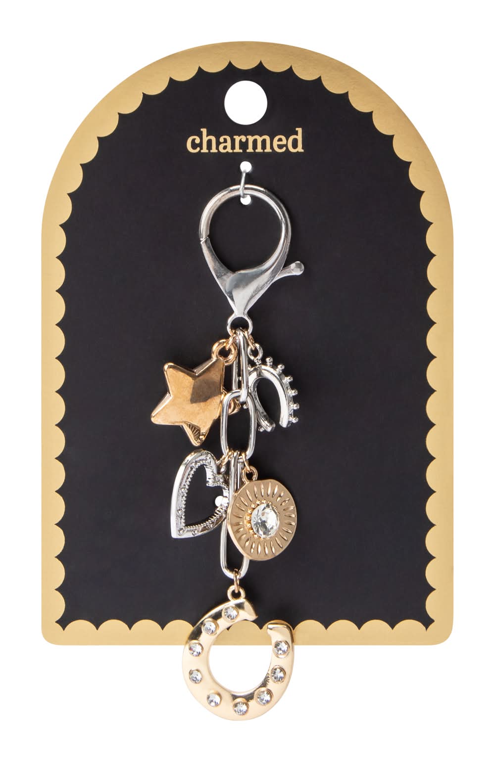 Charmed Luck Charm Cluster Key Ring