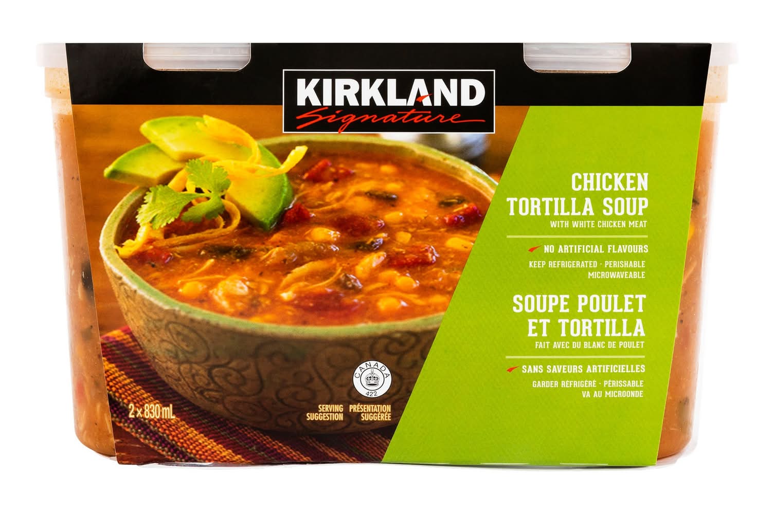 Kirkland Signature - Soupe Au Poulet Et Tortillas, 2 X 830 Ml / Kirkland Signature Chicken Tortilla Soup, 2 × 830 Ml